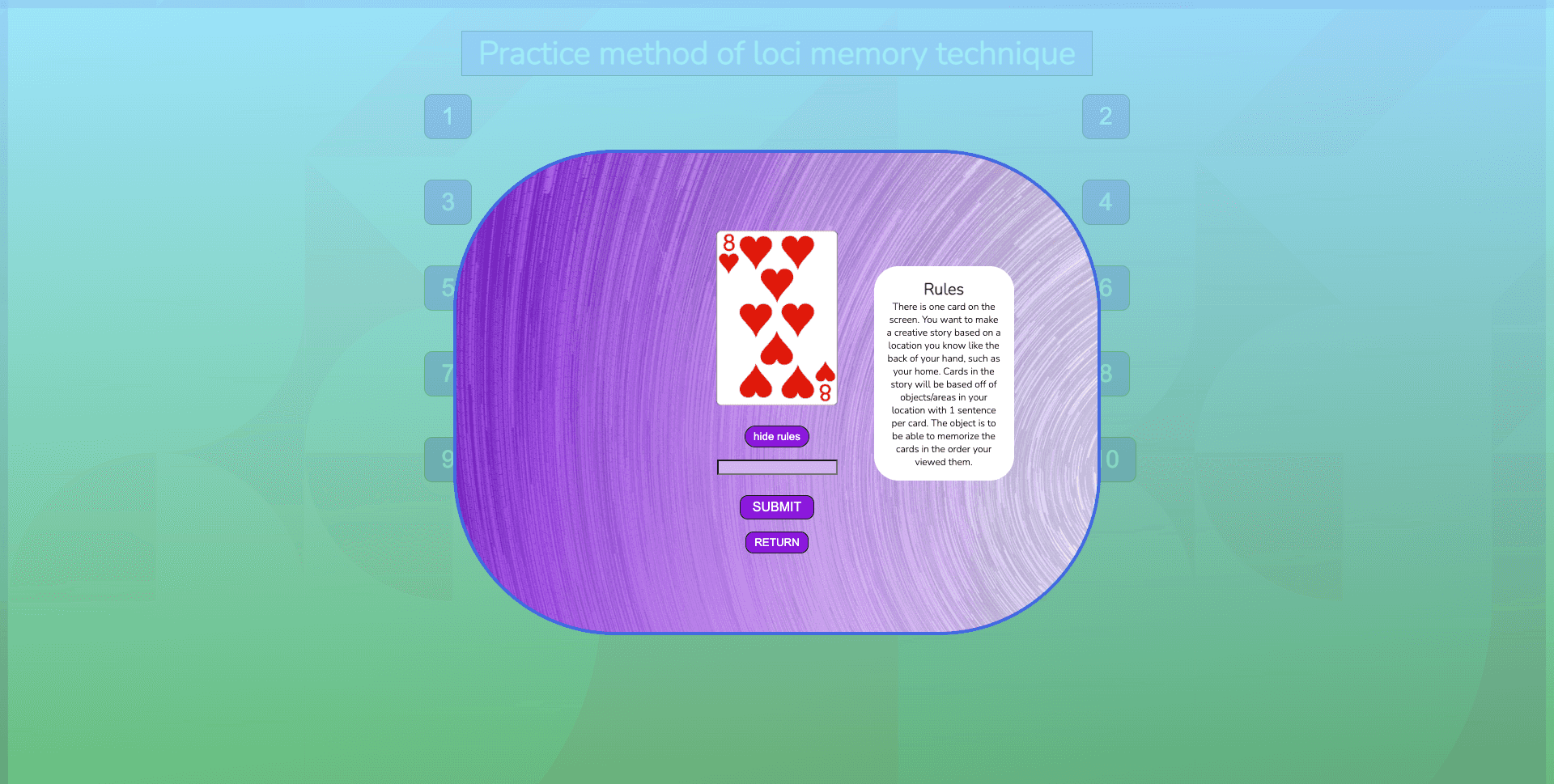 Method of Loci | Memory Game
